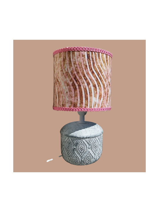 Oxygen Pink Waves Table Lamp with Pink Shade and Base