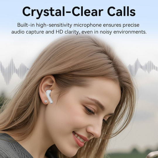 Vention Echo Lite E11 Plus In-ear Bluetooth Handsfree Ακουστικά με Αντοχή στον Ιδρώτα και Θήκη Φόρτισης Λευκά