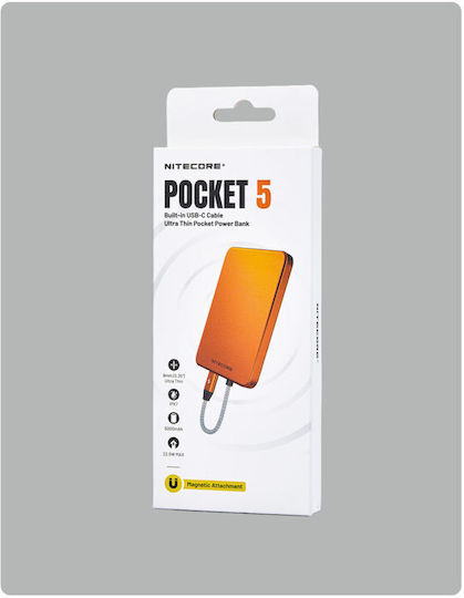 NiteCore Pocket 5 MagSafe Power Bank 5000mAh 22.5W Gray