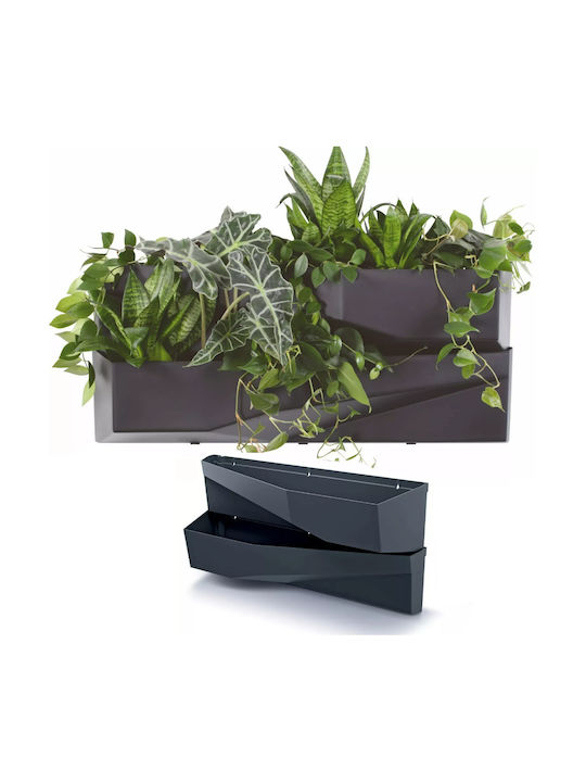 Σετ 2 Γλάστρες Πλαστικές Anthracite Gray