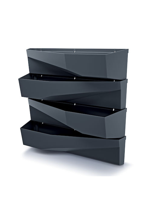 Σετ 2 Γλάστρες Πλαστικές Anthracite Gray
