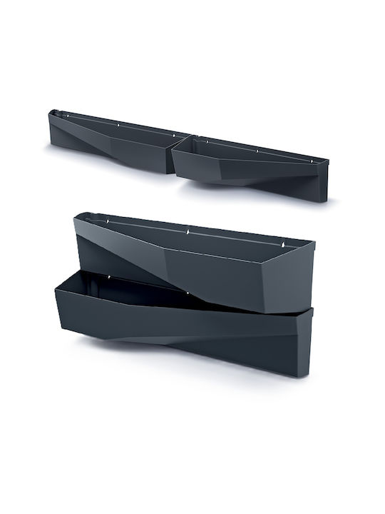 Σετ 2 Γλάστρες Πλαστικές Anthracite Gray