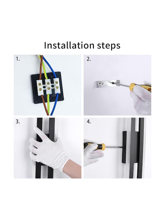 Lampa De Perete Modernă Cu LED Integrat Și Lumină Alb Rece Neagră 50x3cm