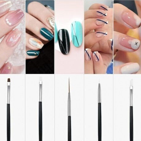 Set 15 Perii Manichiură Pedichiură Zola Designuri Precise Perii Sintetice Moi Mânere Din Plastic Negru