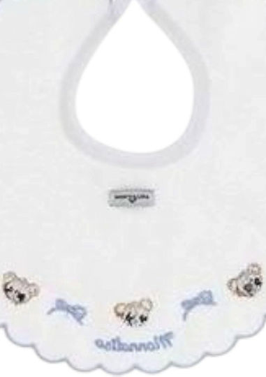 Monnalisa Fabric White Baby Bib Monnalisa Fabric White Baby Bib