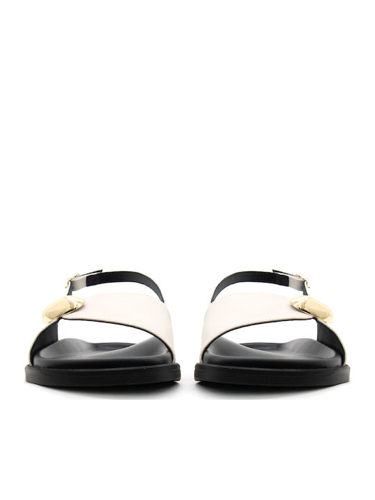 Angel Alarcon Leder Flache Sandalen für Damen Beige