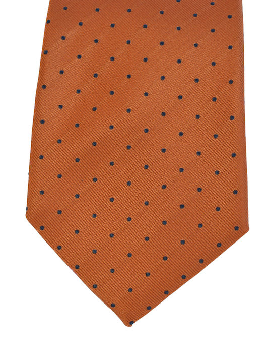 Makis Tselios Fashion Men's Silk Tie Printed With Patterns In Orange Color Makis Tselios Fashion Men's Silk Tie Printed With Patterns In Orange Color
