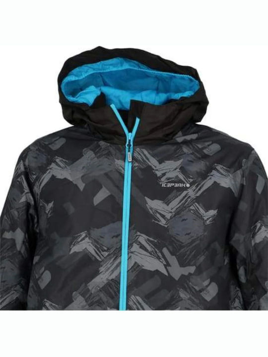 Kids Sports Jacket short Hooded Black JR Locke 50035599I-990