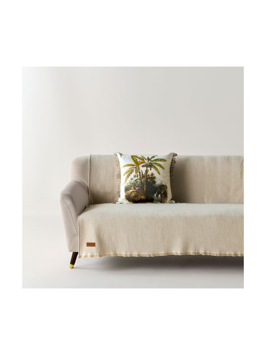 Kentia Decorative Pillow Case Fancy S26 From 100% Cotton Ecru 50x50cm