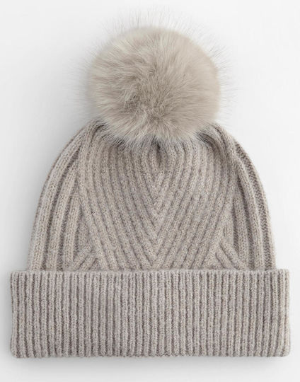 Beanie Unisex Căciulă cu Tricotaj Coastă în Culoare Bej