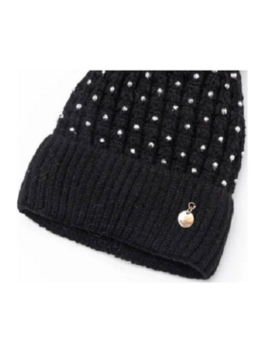 Pom Pom Beanie Unisex Knitted Beanie in Black Colour