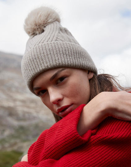 Beanie Unisex Căciulă cu Tricotaj Coastă în Culoare Bej
