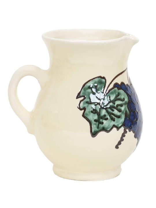 Decantor Ceramic Pentru Servirea Vinului cu Dop și Pahare 200ml 6 Bucăți