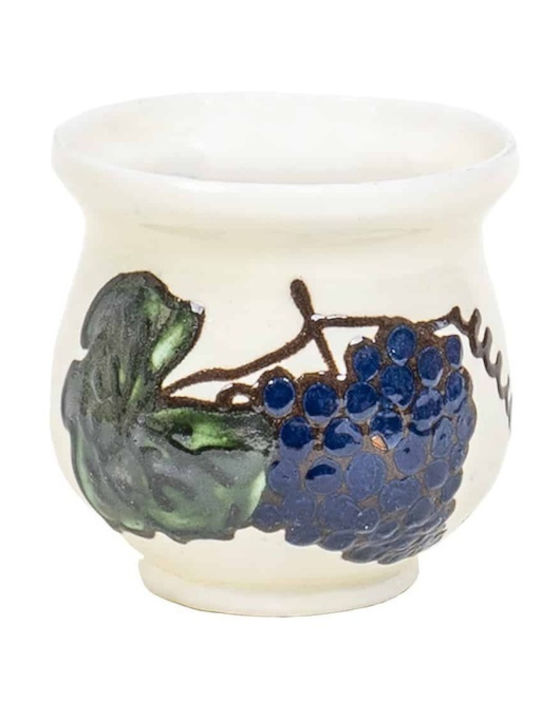 Decantor Ceramic Pentru Servirea Vinului cu Dop și Pahare 200ml 6 Bucăți