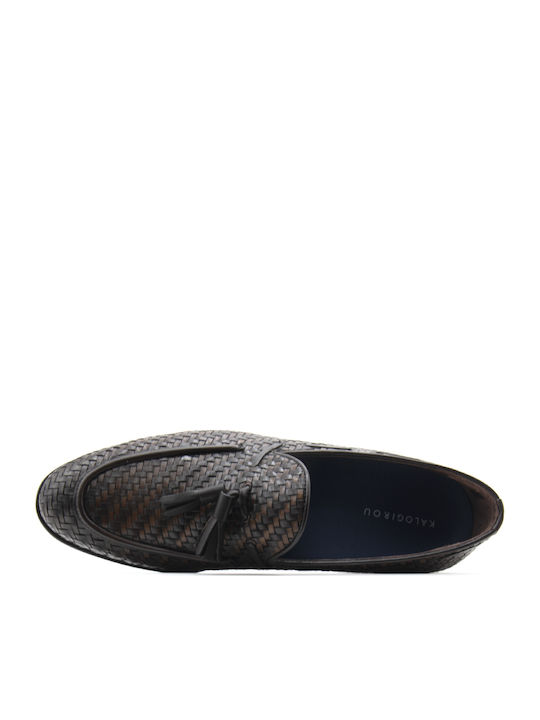 Δερμάτινα Ανδρικά Loafers σε Καφέ Χρώμα