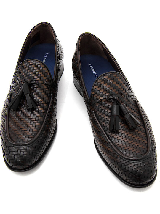 Δερμάτινα Ανδρικά Loafers σε Καφέ Χρώμα