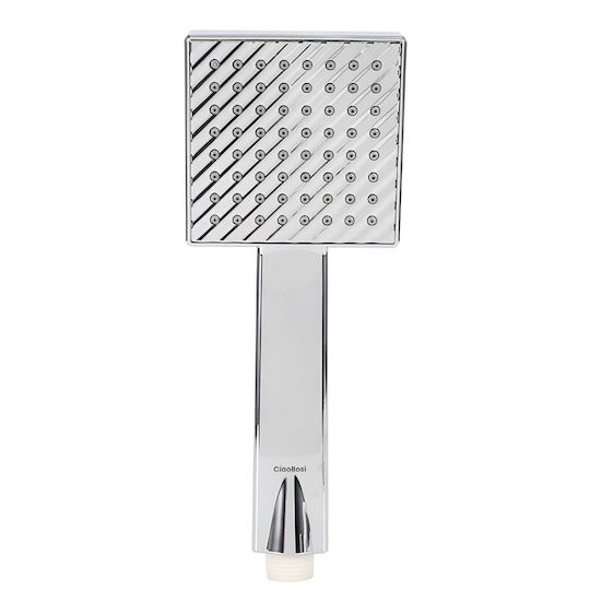 Avizar Square Shower Head Single Powerful Anti-clogging Jet Silver