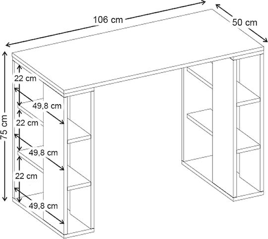 Γραφείο Colmar Ξύλινο Ανθρακί 106x50x75εκ.