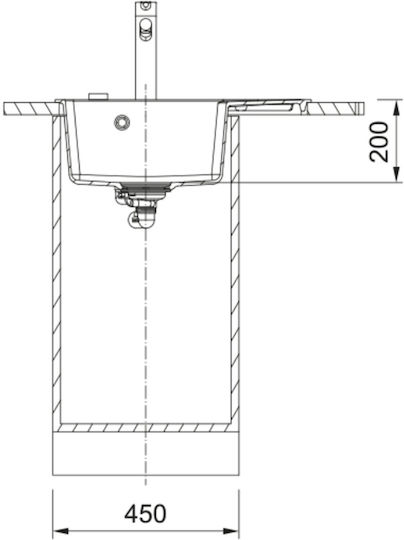 Franke Cng 611-62 Tl Ένθετος από Συνθετικό Γρανίτη Μ50xΠ62cm