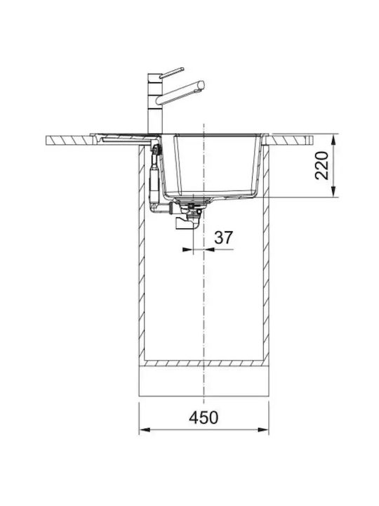 Franke Ubg 611-62 Вграден Кухненски Мивка от Синтетичен Гранит 62x50см