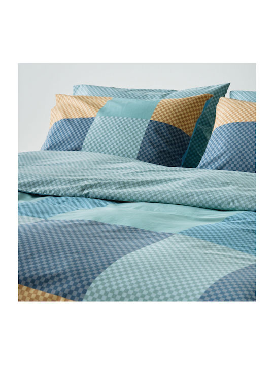 Kentia Tetra Set Bed Sheets Single 160x270cm Turquoise 3 Pieces