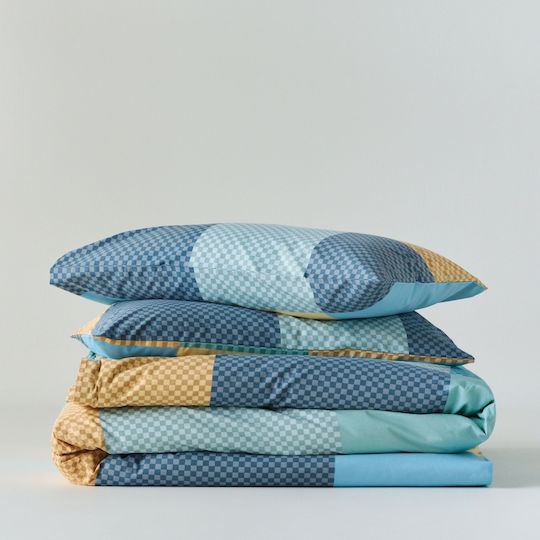 Kentia Tetra Set Bed Sheets Single 160x270cm Turquoise 3 Pieces