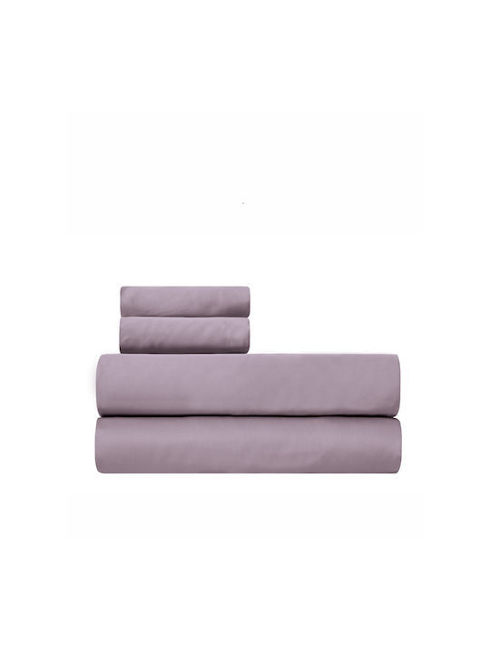 Kentia Celeste Σετ Σεντόνια King Size 280x270εκ. Λιλά (4τμχ)