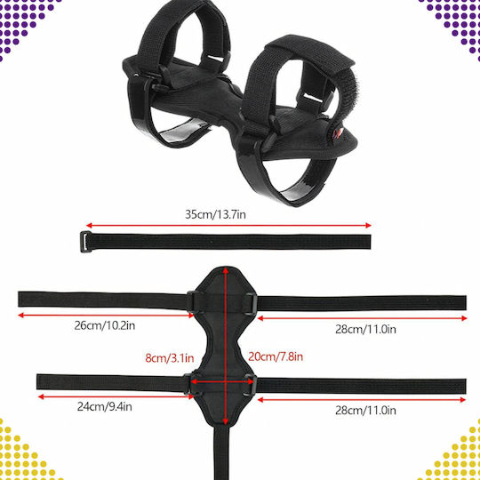 Suport Bidon Bicicletă Trotinetă Zola Prindere cu Velcro Ghidon Cadru Montare Circumferință Maximă 35 Cm PVC Negru