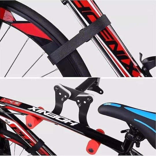 Suport De Perete Pentru Bicicletă Zola 2 Brațe Reglabile 19-37 Cm Accesorii Montare Oțel Antiderapant Incluse 37 X 17.5 Cm Negru Roșu