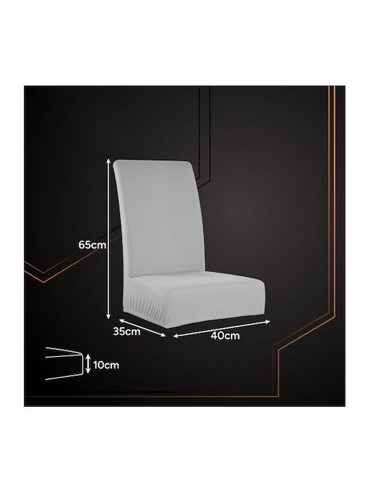 Elastic Chair Cover Gray 65x40cm 6 Pieces