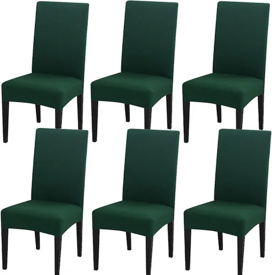 Husă Elastică Scaun Verde 65x40cm 6 Bucăți