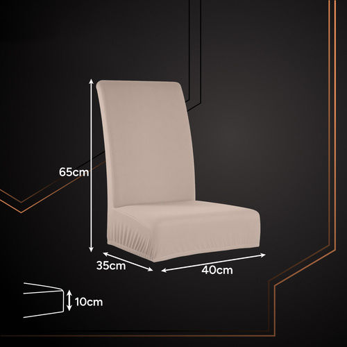 Husă Elastică Scaun Bej 65x40cm 6 Bucăți