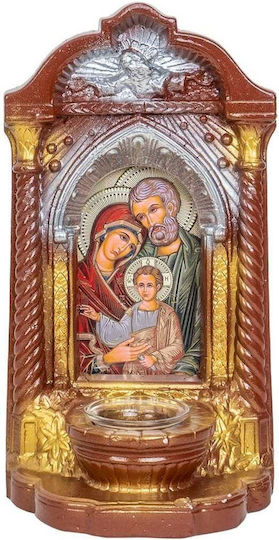 Large Plaster Candle Holy Family 16x12x29cm Ext 9919