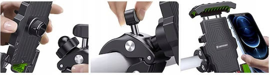 Suport Telefon Bicicletă Zola Reglabil 4.7-7” Prindere Ghidon Diametru 0.7-1.5" Clește cu Șurub Protecție Finisaj Silicon Abs Negru