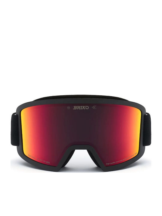 Briko Μάσκα Σκι & Snowboard Ενηλίκων Μαύρη με Φακό σε Μαύρο Χρώμα