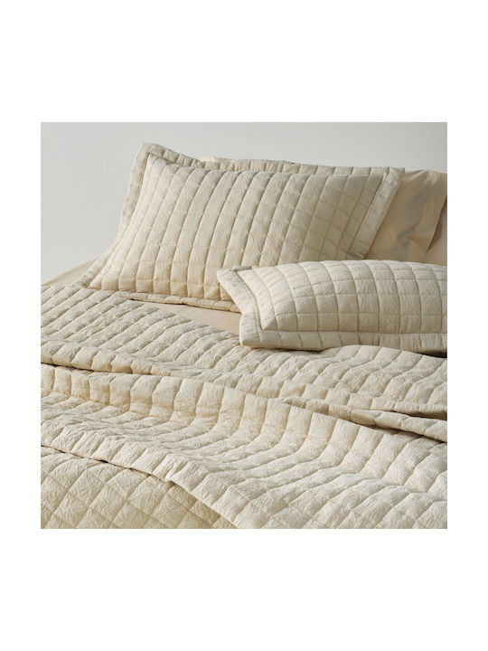 Kentia Vegas 12 Set Pillowcases Oxford Quilted Ecru 50x70cm