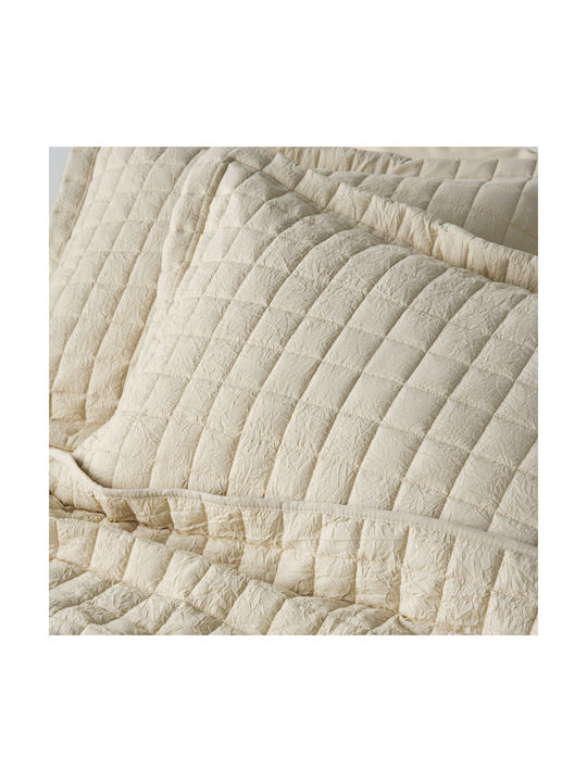 Kentia Vegas 12 Set Pillowcases Oxford Quilted Ecru 50x70cm