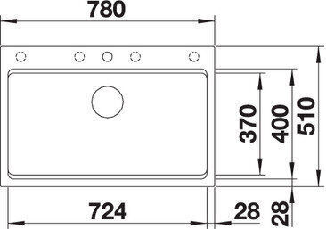 Blanco Chiuvetă Bucătărie Drop-In Din Granit Lichid M78xL51cm Negru