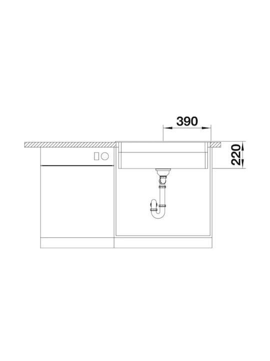 Blanco Eingebauter Inox Küchenspüle mit Wasserhahn M51xP78cm Schwarze