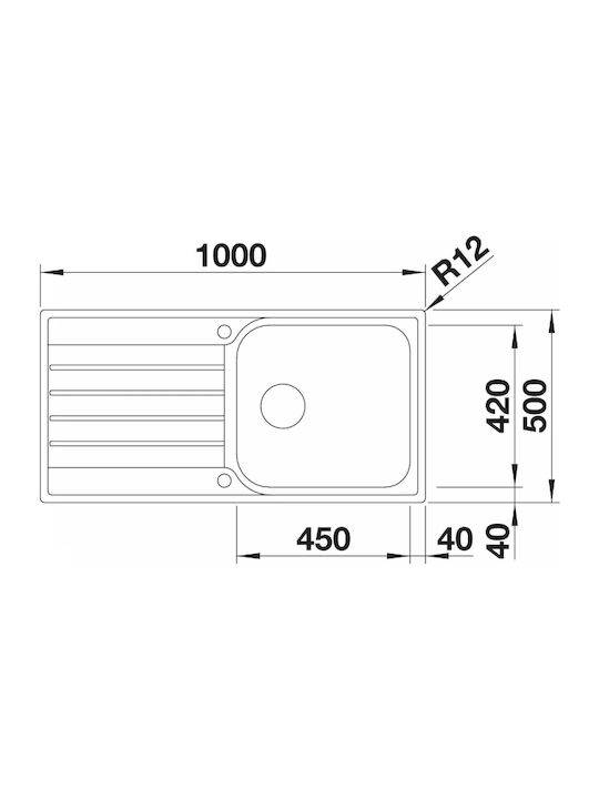 Blanco Xl 6 S Ένθετος Νεροχύτης Inox Brushed με Μπαταρία Μ100xΠ50cm Γκρι