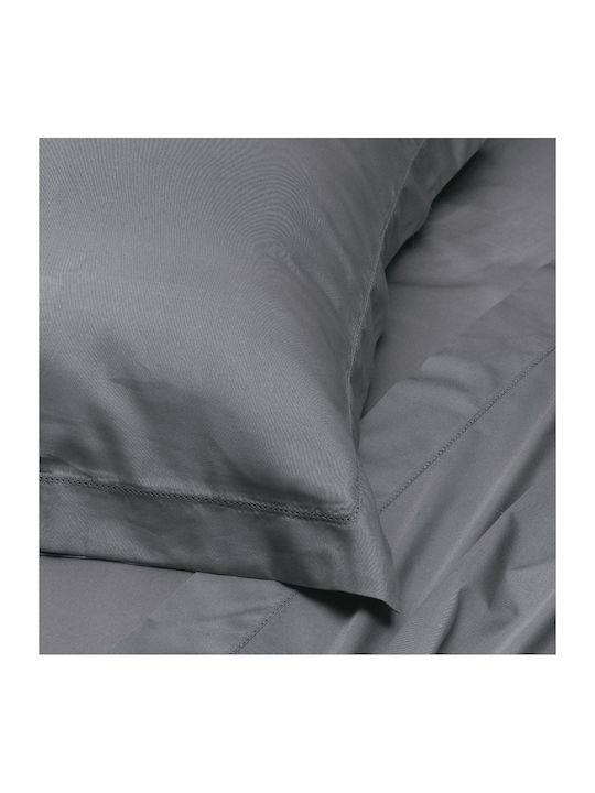 Kentia Set Bettbezüge Baumwollsatin 260x240cm King Size mit 2 Kissenbezügen Opulence Graue