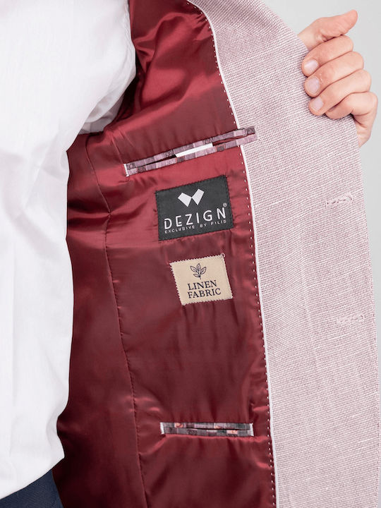 Summer Men’s Suit Jacket with Slim Fit Dusty Pink