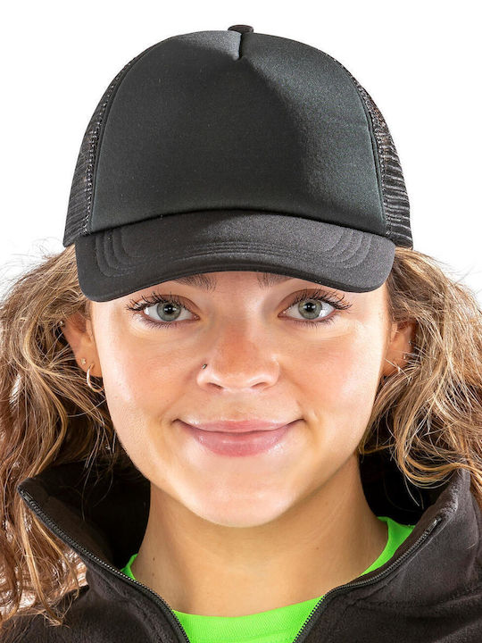 Detroit 1/2 Mesh Truckers Cap Result Headwear Rc089x Black Black