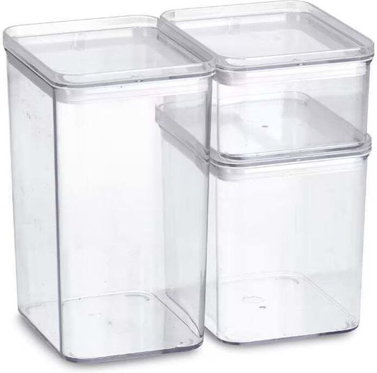Zeller Set 3 Bucăți Vaze Cereale / Pentru Paste Cu Capac Plastic Transparent 500ml 3 Bucăți