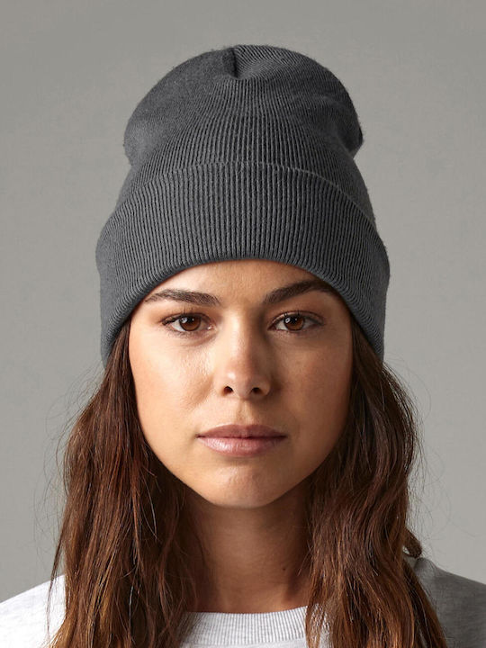 Beanie Unisex Σκούφος Πλεκτός σε Γκρι χρώμα