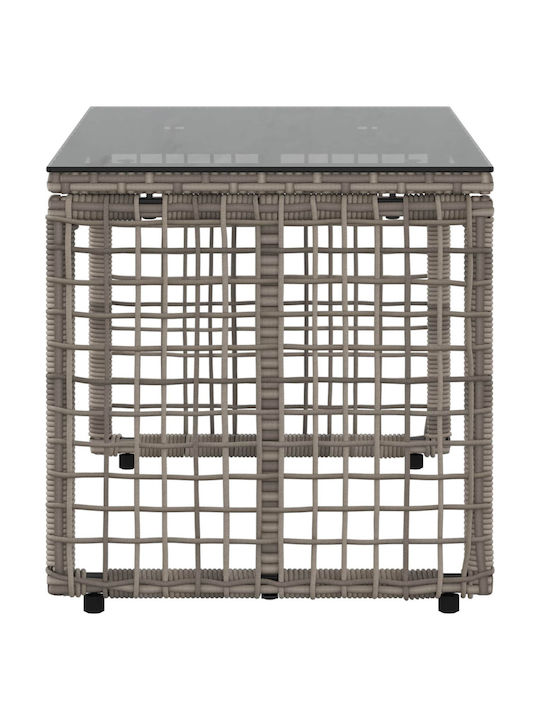 Sitting Room Table for Small Outdoor Spaces Rattan Gray and Black 80x40x40cm