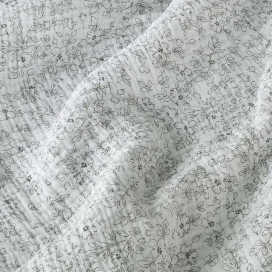 Kentia Evanthia Κουβέρτα Μουσελίνα King Size 260x240εκ. Γκρι-Λευκό