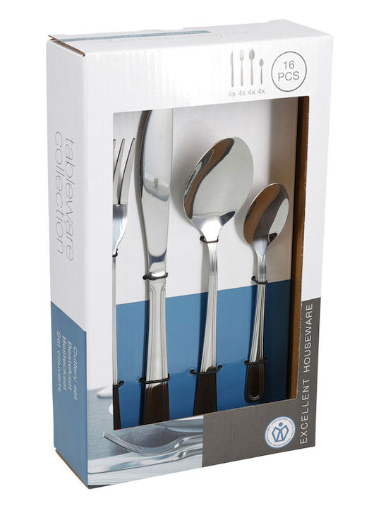 Cutlery Set Stainless Steel Silver 16 Pieces