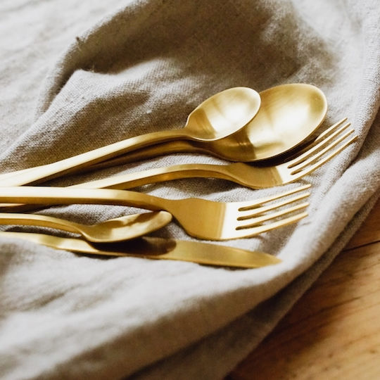 Werner Voss Cutlery Set Stainless Steel Gold 4 Pieces