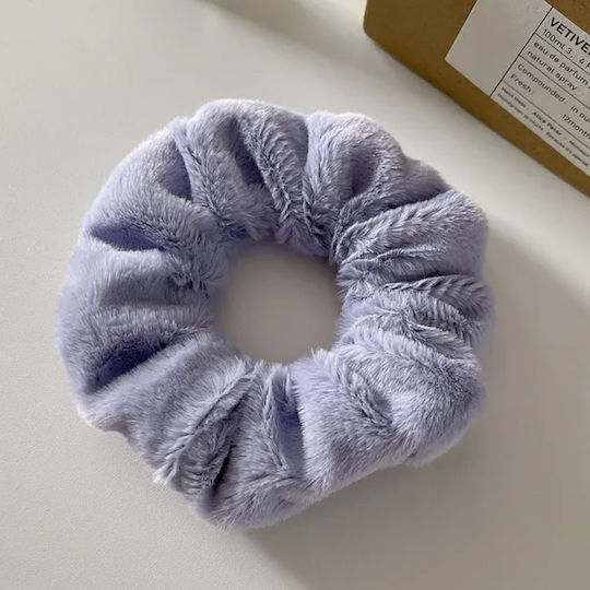 Avizar Lint Scrunchie Hair In Minky Fluffy Delicate Lavender Purple